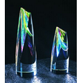 3 3/8" Rainbow Double Slant Cylinder Optical Crystal Award